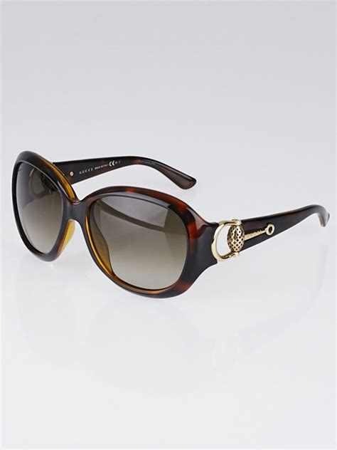 Gucci Tortoise Shell Frame Horsebit Sunglasses 